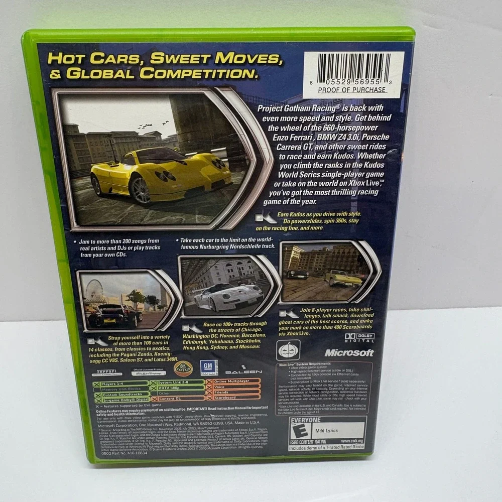 Project Gotham Racing 2 Video Game Xbox Microsoft Game Studios